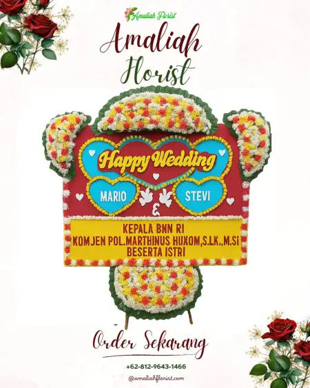 Papan Bunga Pernikahan Siring Gading
